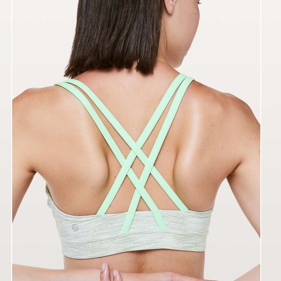 Lululemon Energy Bra Wee Are From Space Nimbus Battleship/Citra Lime Size 8 - Picture 4 of 9